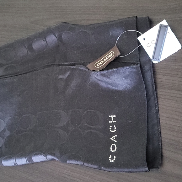 Coach Accessories - NWT Coach Square Silk Black Scarf